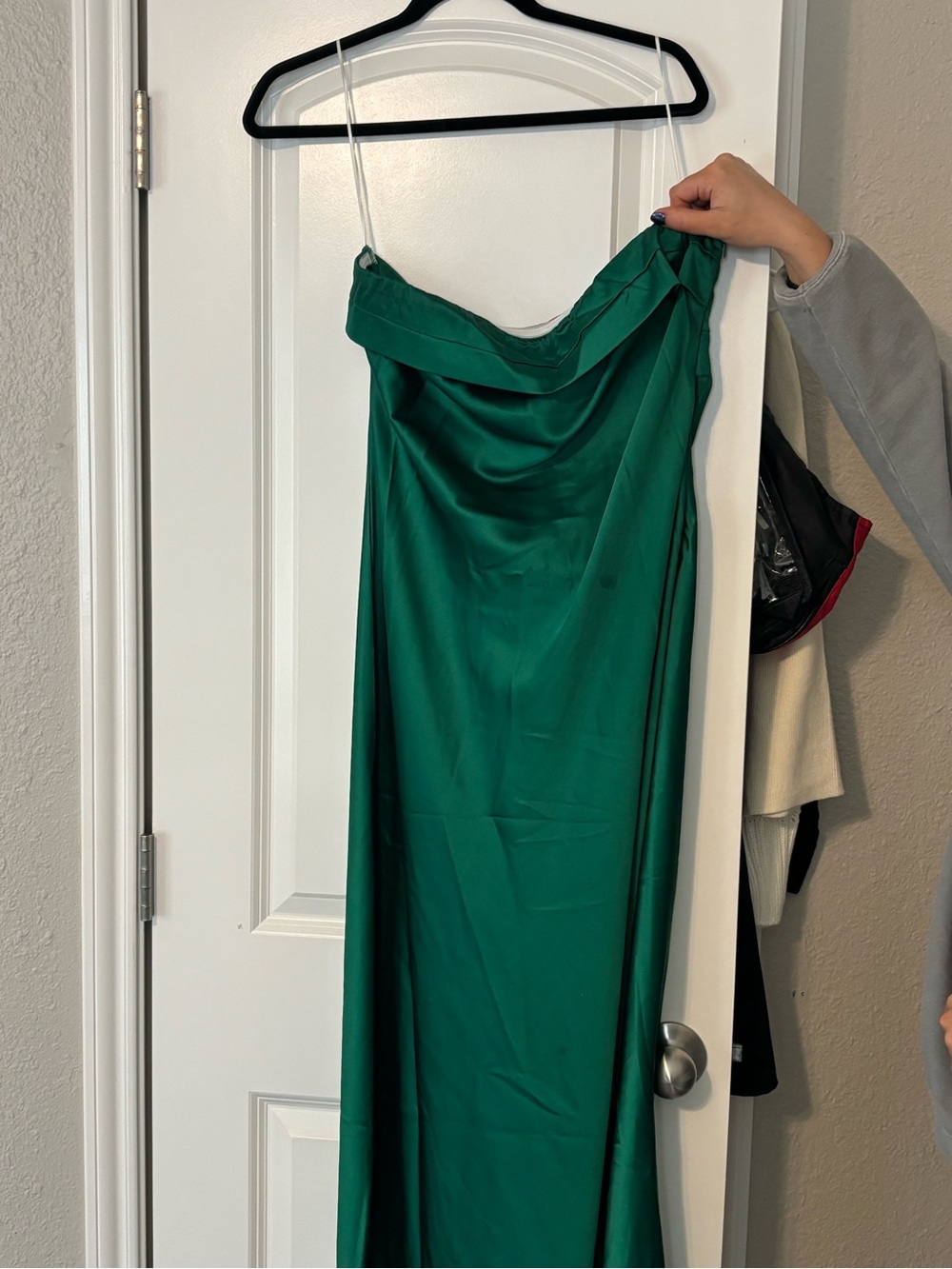 Princess Polly Emerald Green Satin Strapless Slip Dress